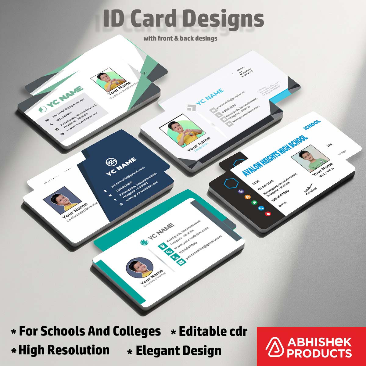 ID Card CorelDraw Templates Bundle configured for corporate staff access cards and office employee badges.