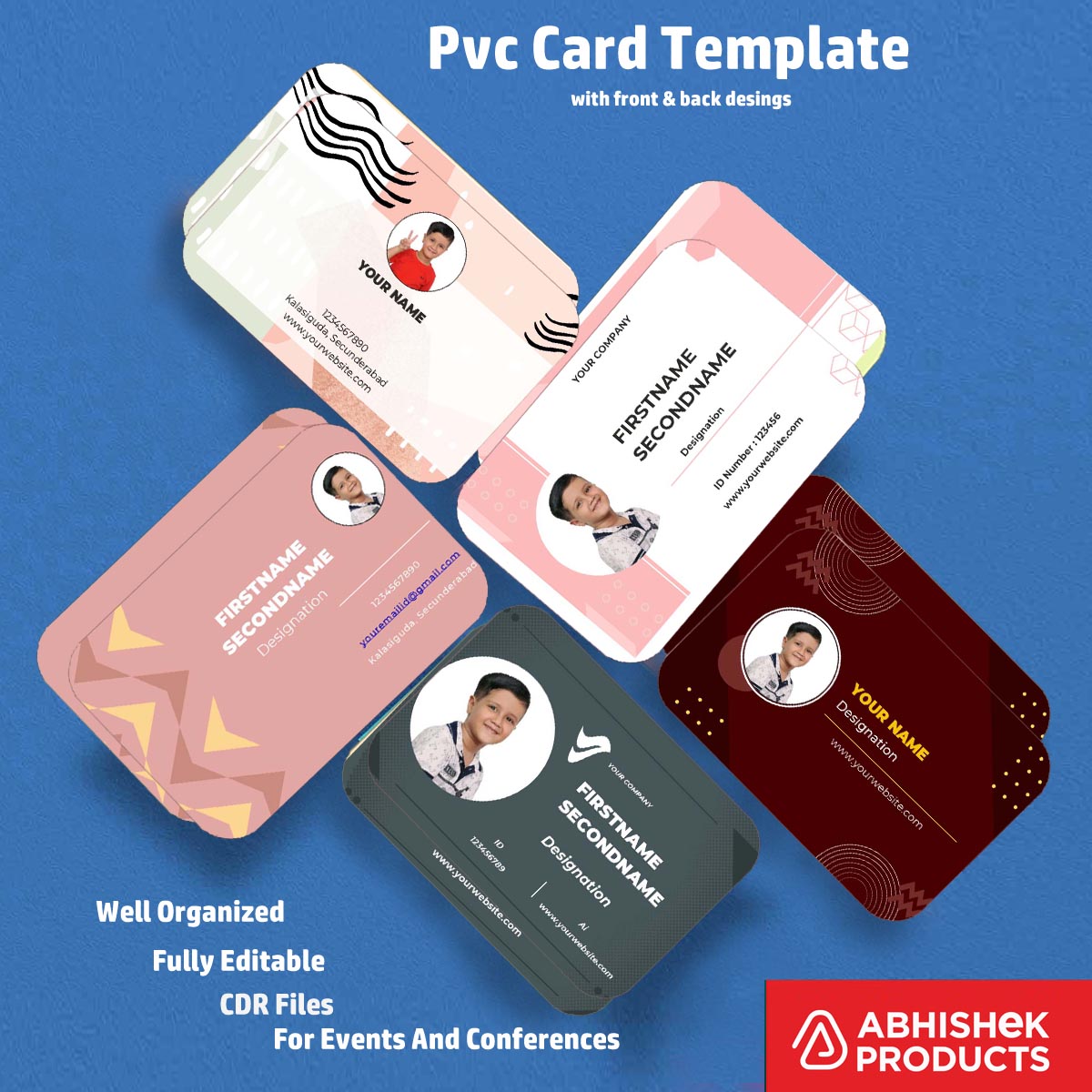 Digital layout of employee badge using CorelDraw 11 Editable Designs for office use.