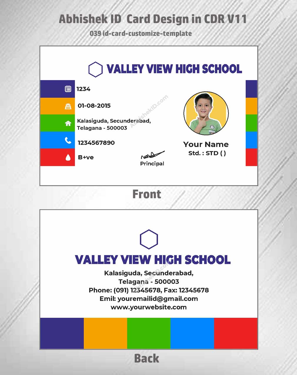 CorelDraw 11 ID Card Design Templates providing customizable layouts for bulk identity card manufacturing.