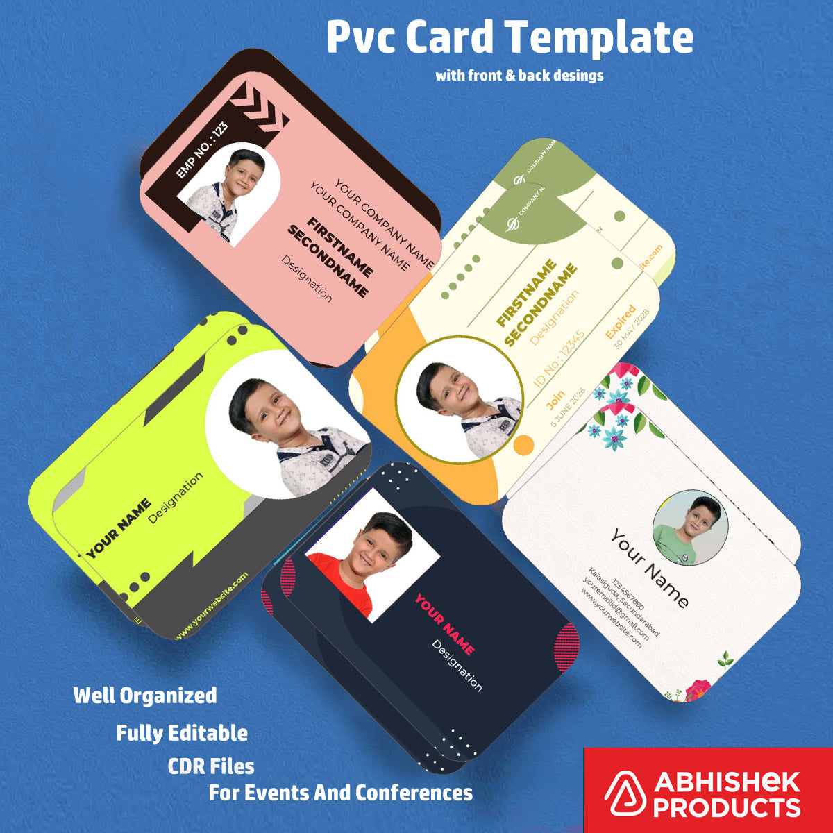 Company ID card template view from CorelDraw 11 ID Badge Templates for corporate identity.