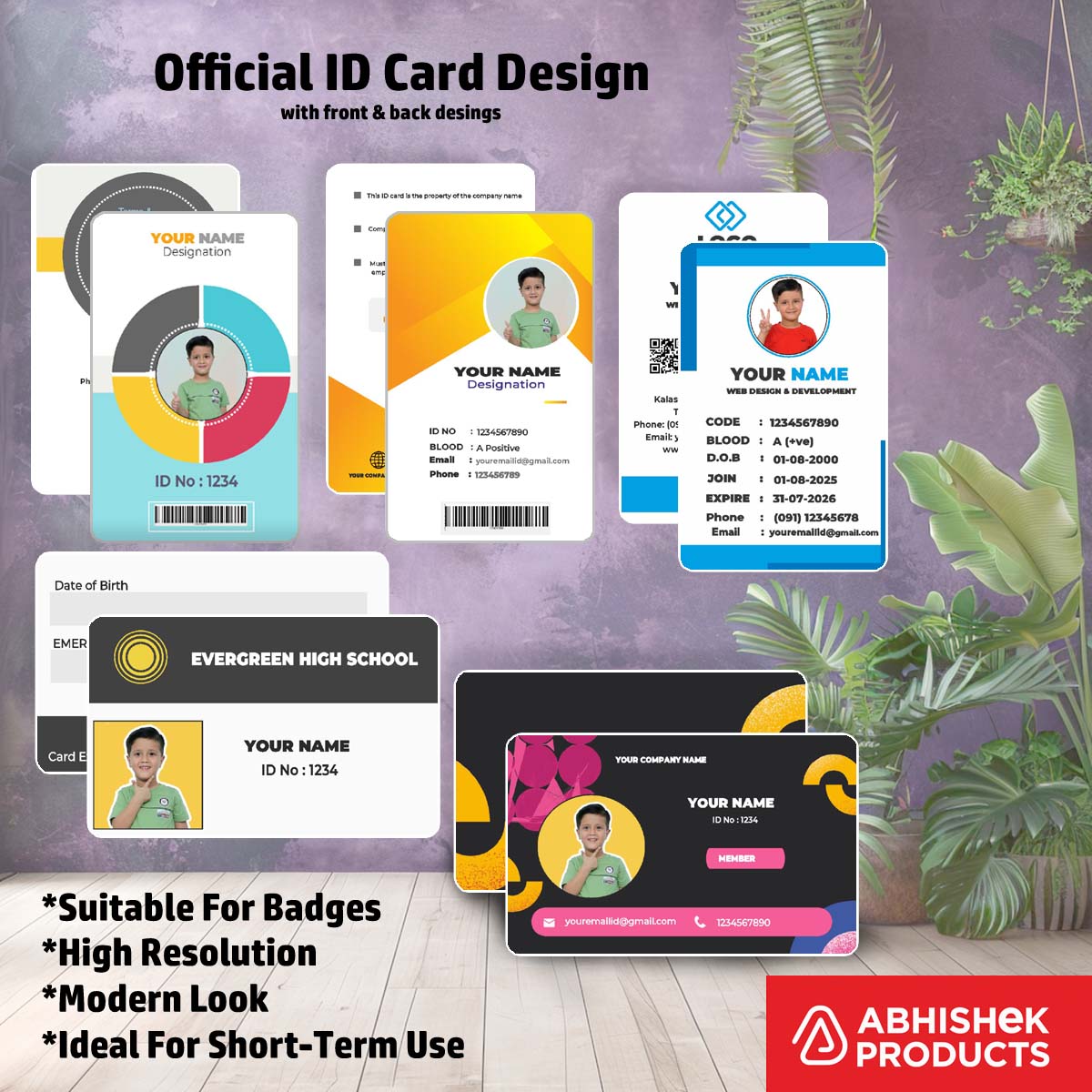 CorelDraw 11 ID Card Templates for industrial staff badges and secure facility access passes.