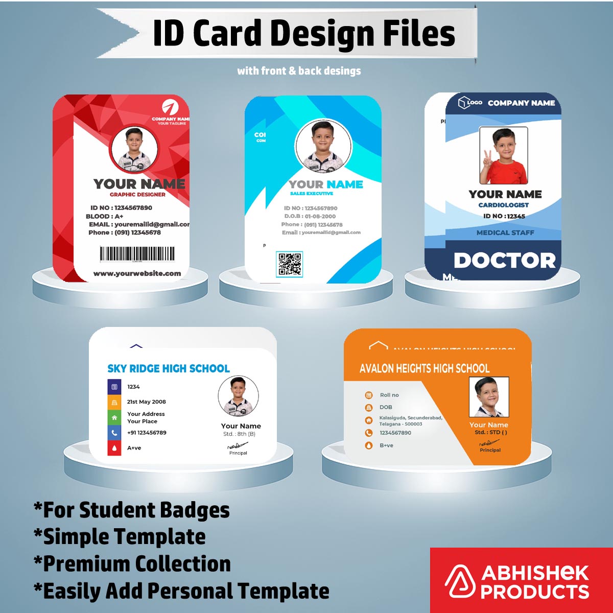 Employee identifier template from CorelDraw ID Card Templates for professional business signage.
