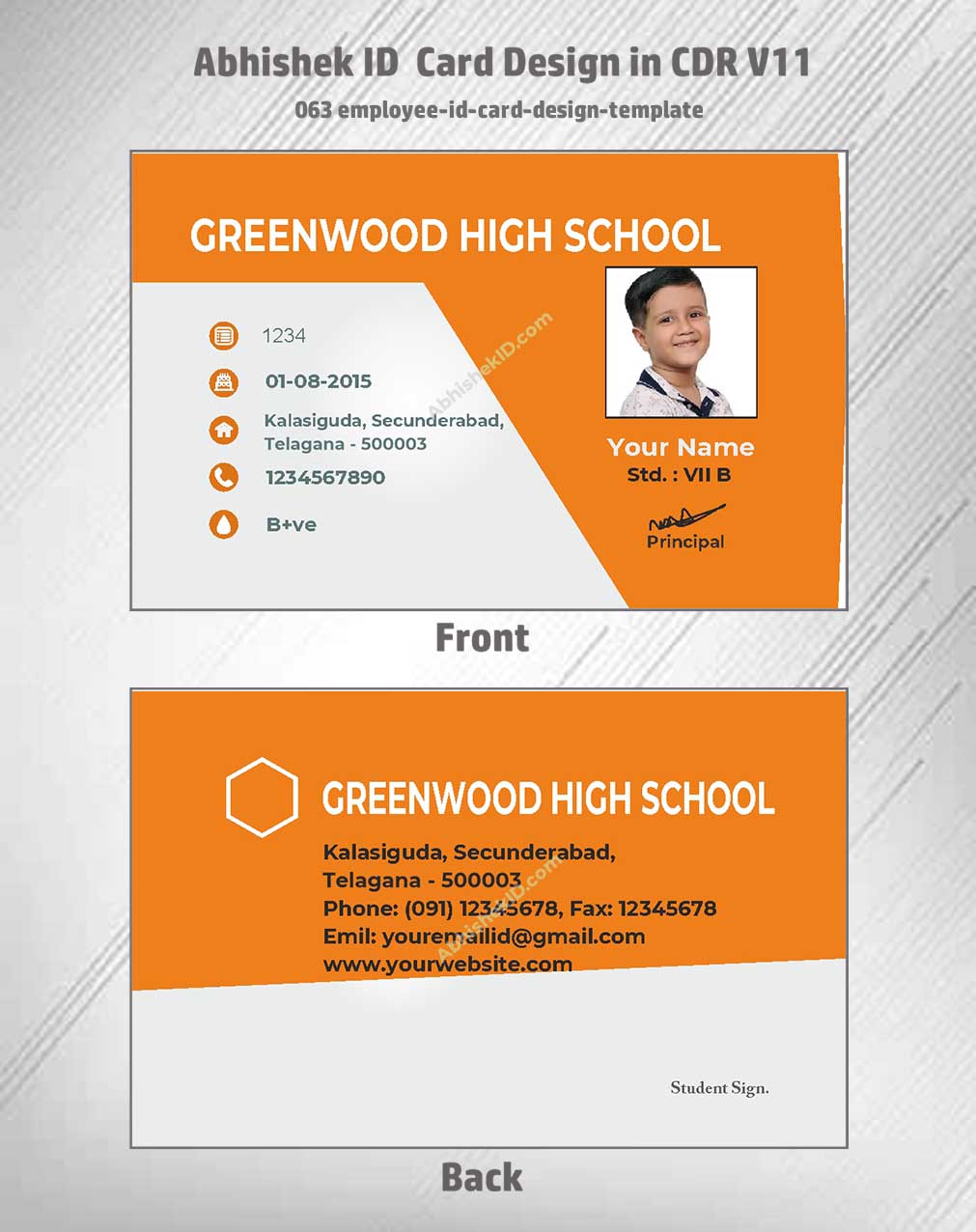 Staff design template of CorelDraw 11 ID Card Design Templates for healthcare worker badges.