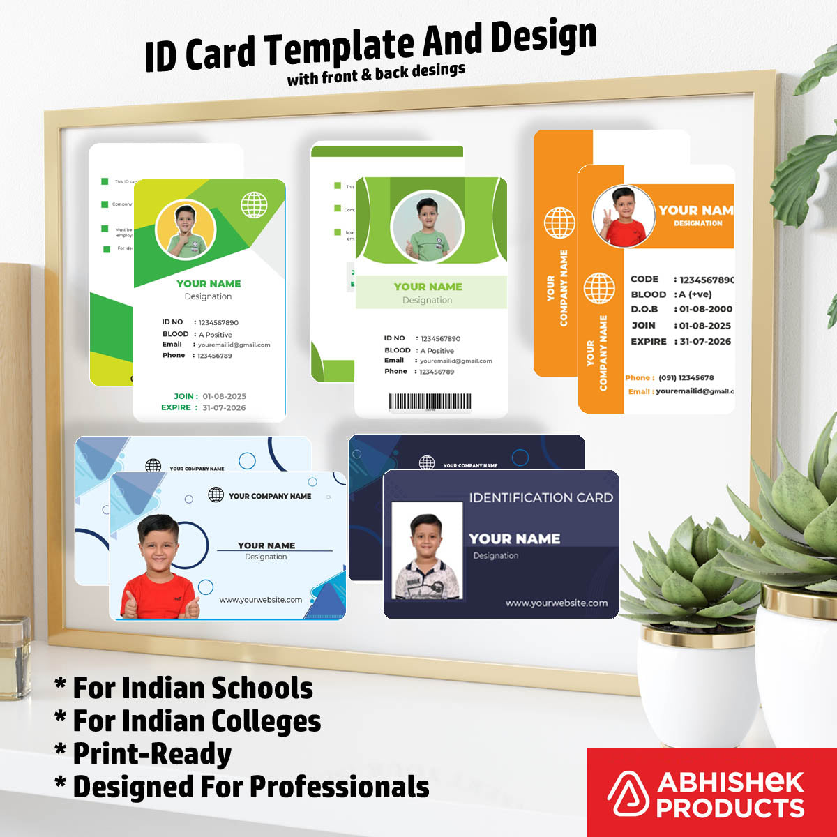 CorelDraw 11 ID Card Templates for photo badge layout customization in commercial print shops