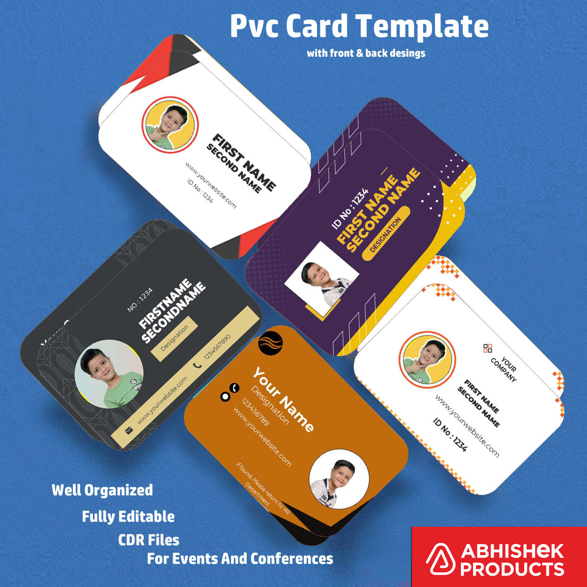 Online ID card template design from CorelDraw 11 ID Badge Templates for commercial use.