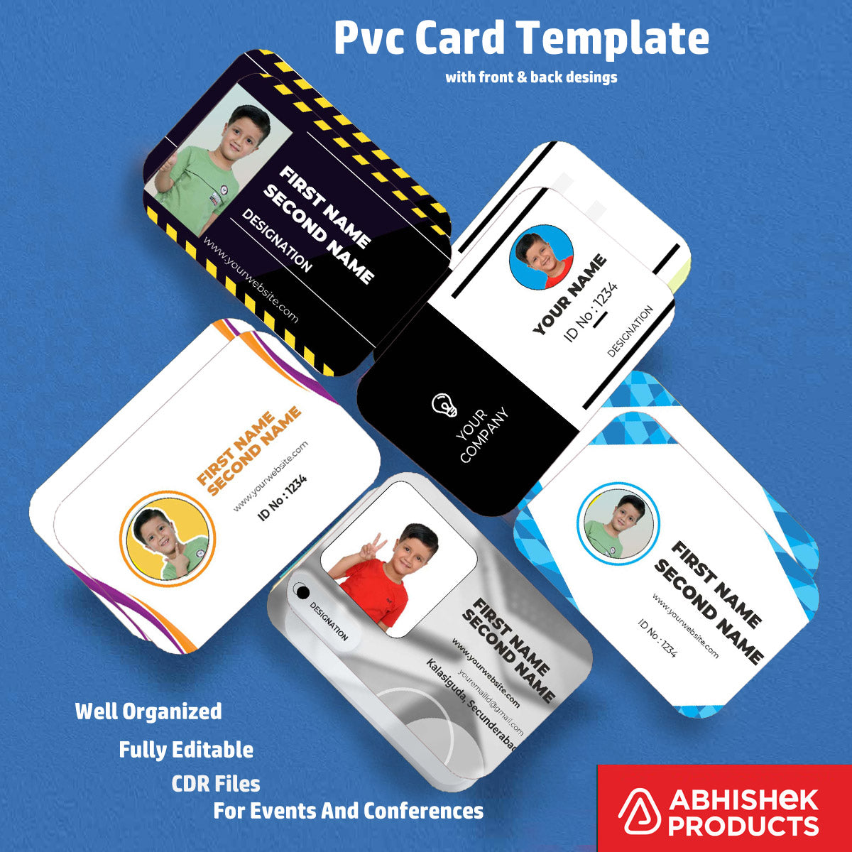 Custom ID badge layout using CorelDraw 11 Editable Designs for employee access control.