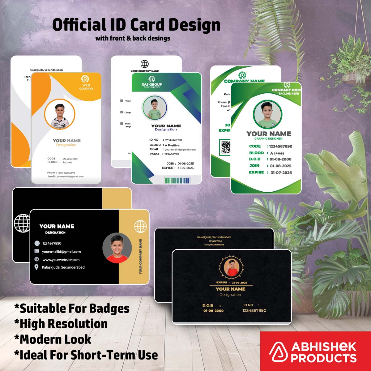 Employee badge maker design in CorelDraw 11 ID Card Templates for secure office access.