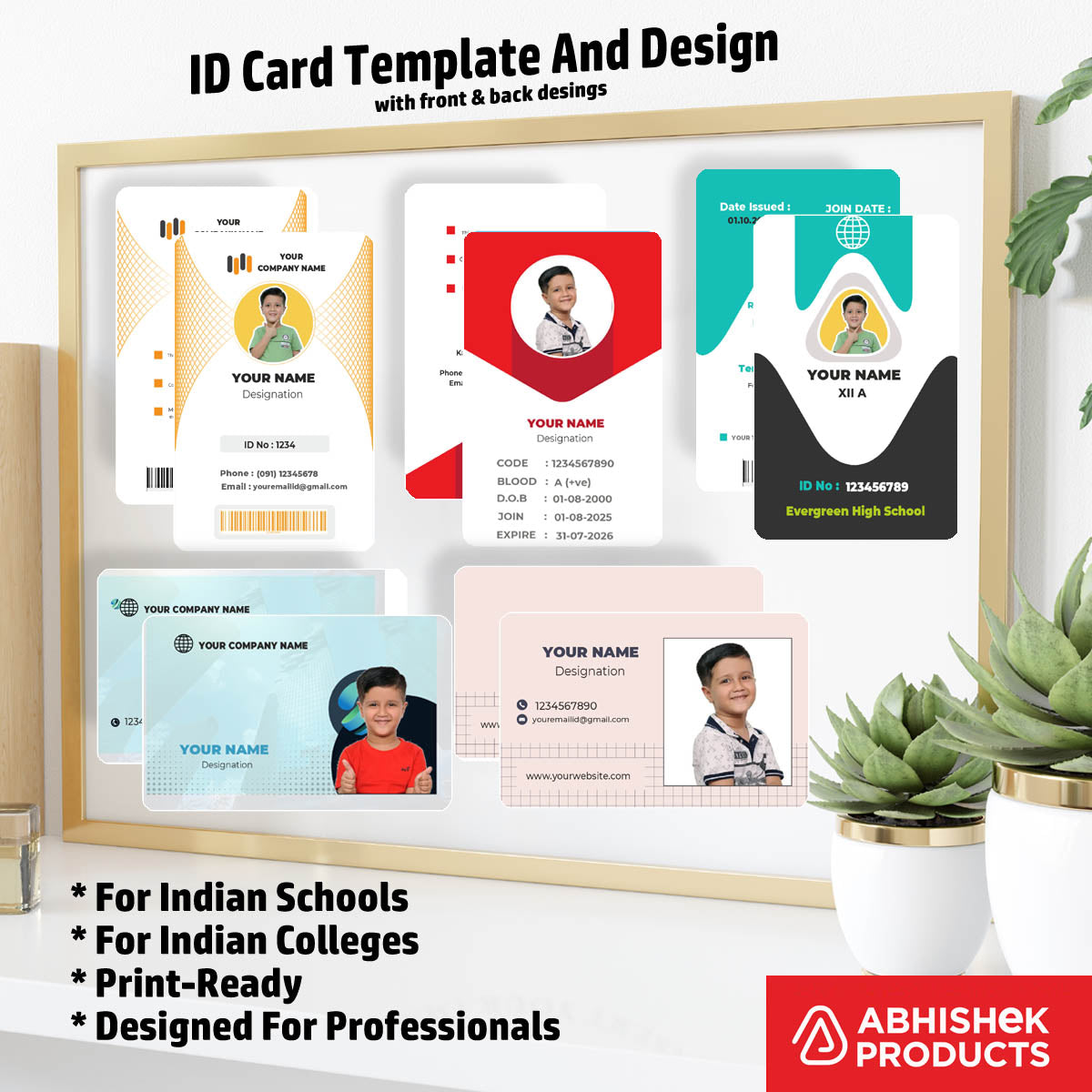 ID Card CorelDraw Templates Bundle developed for salon employee IDs and beauty parlor staff access.