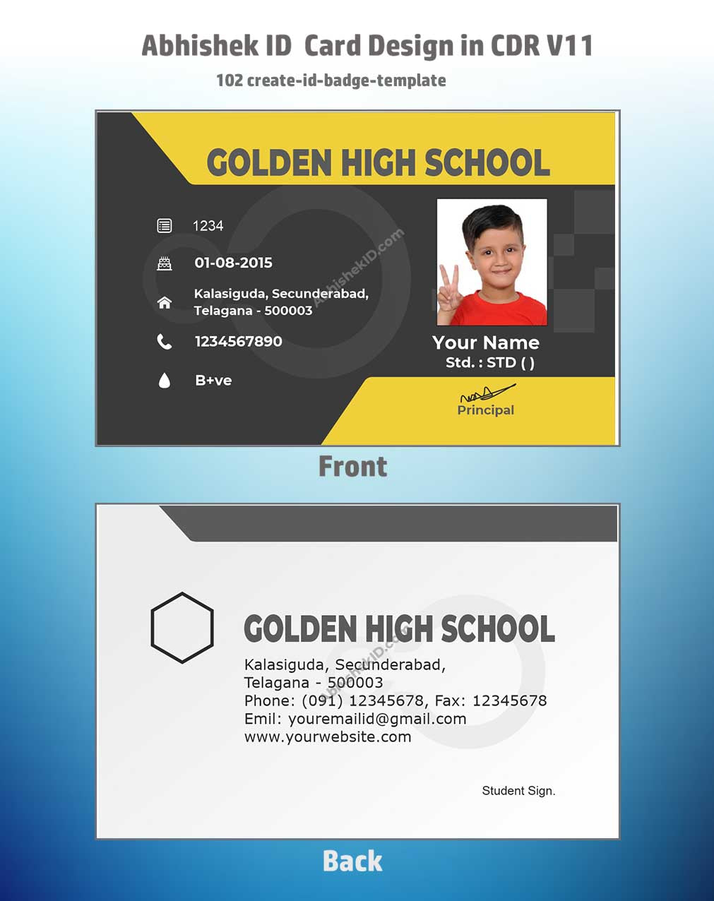 Digital preview of CorelDraw 11 ID Card Templates for employee badges in commercial ID printing.