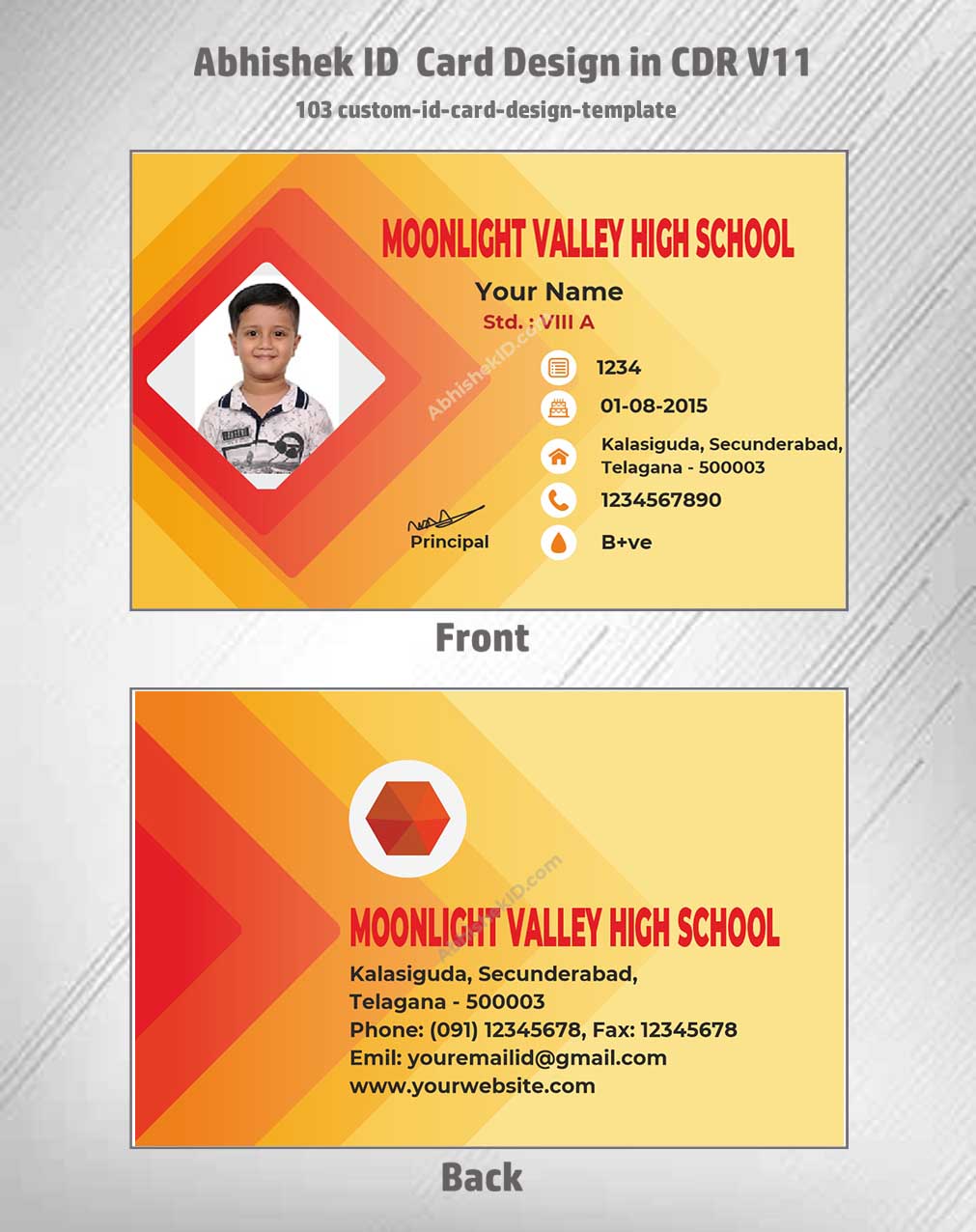 CorelDraw 11 Company ID Card Templates for corporate security access card graphic customization.
