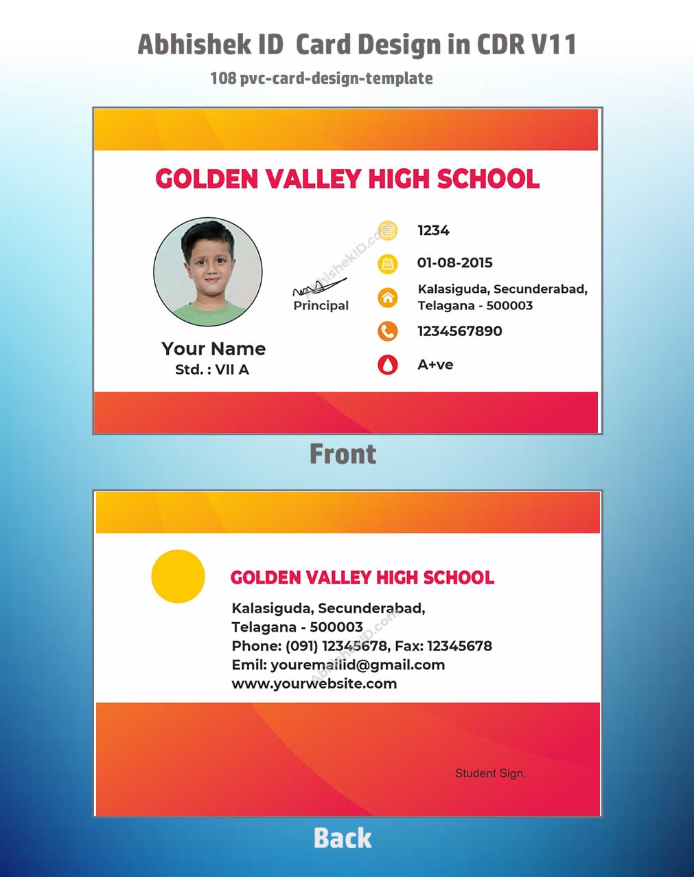 CorelDraw 11 Company ID Card Templates for bulk employee identity badge manufacturing batches.