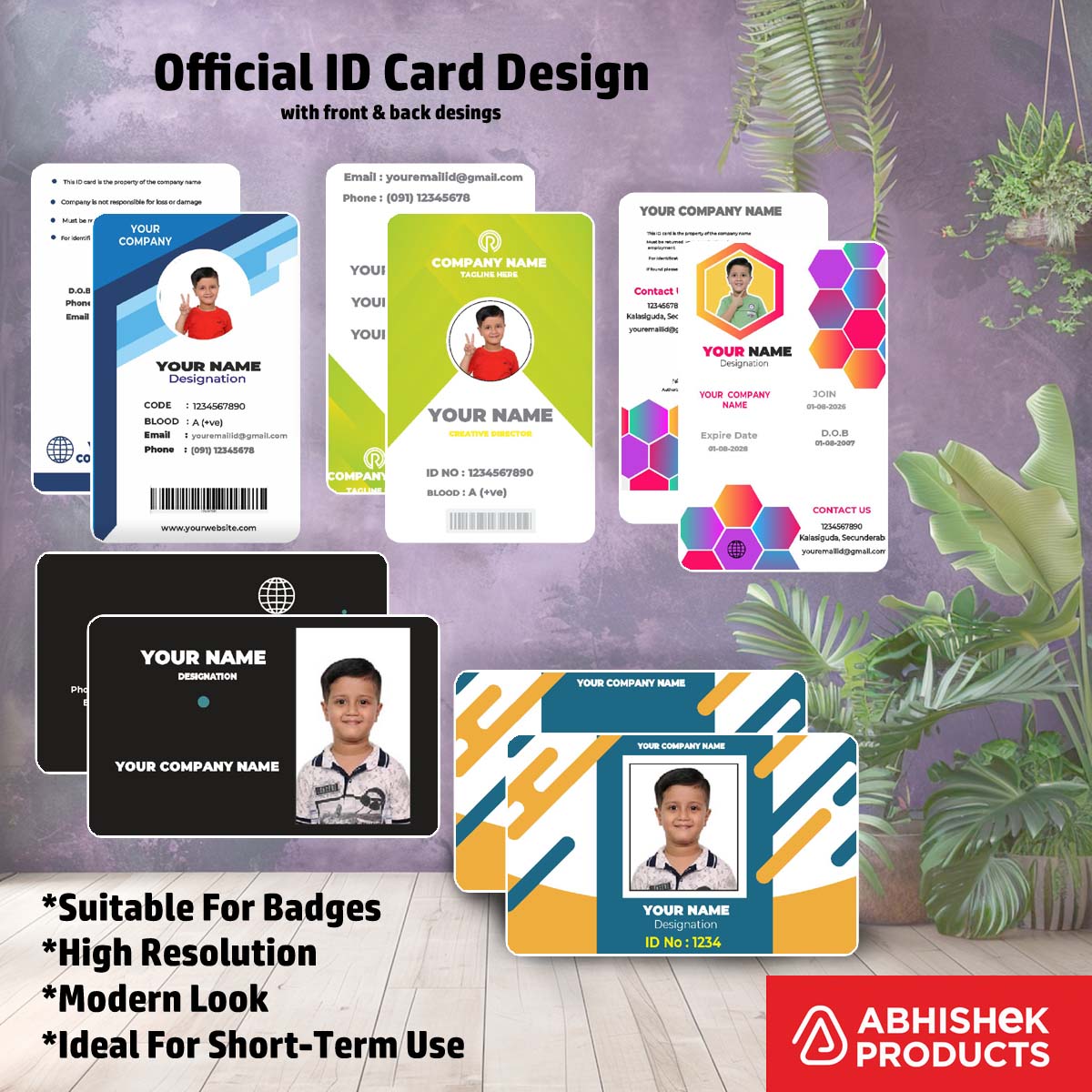 Employee badge creator sample in CorelDraw 11 ID Card Templates for HR department use.