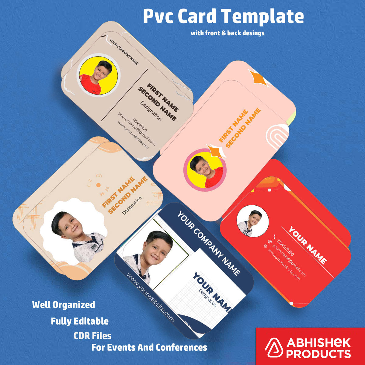 Office ID card layout using CorelDraw 11 Editable Designs for business identity credentials.