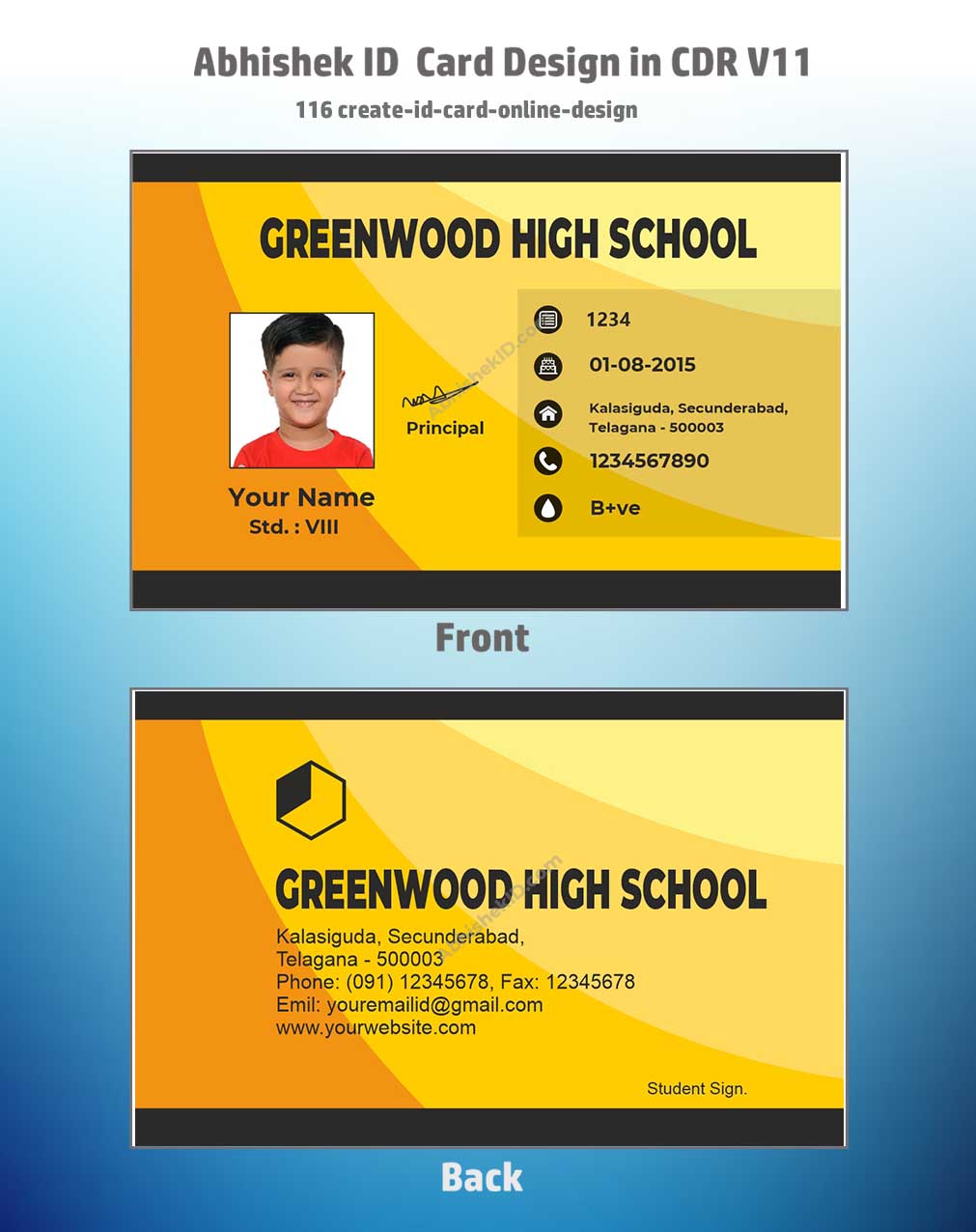 CorelDraw 11 Company ID Card Templates for online custom ID card maker platforms.
