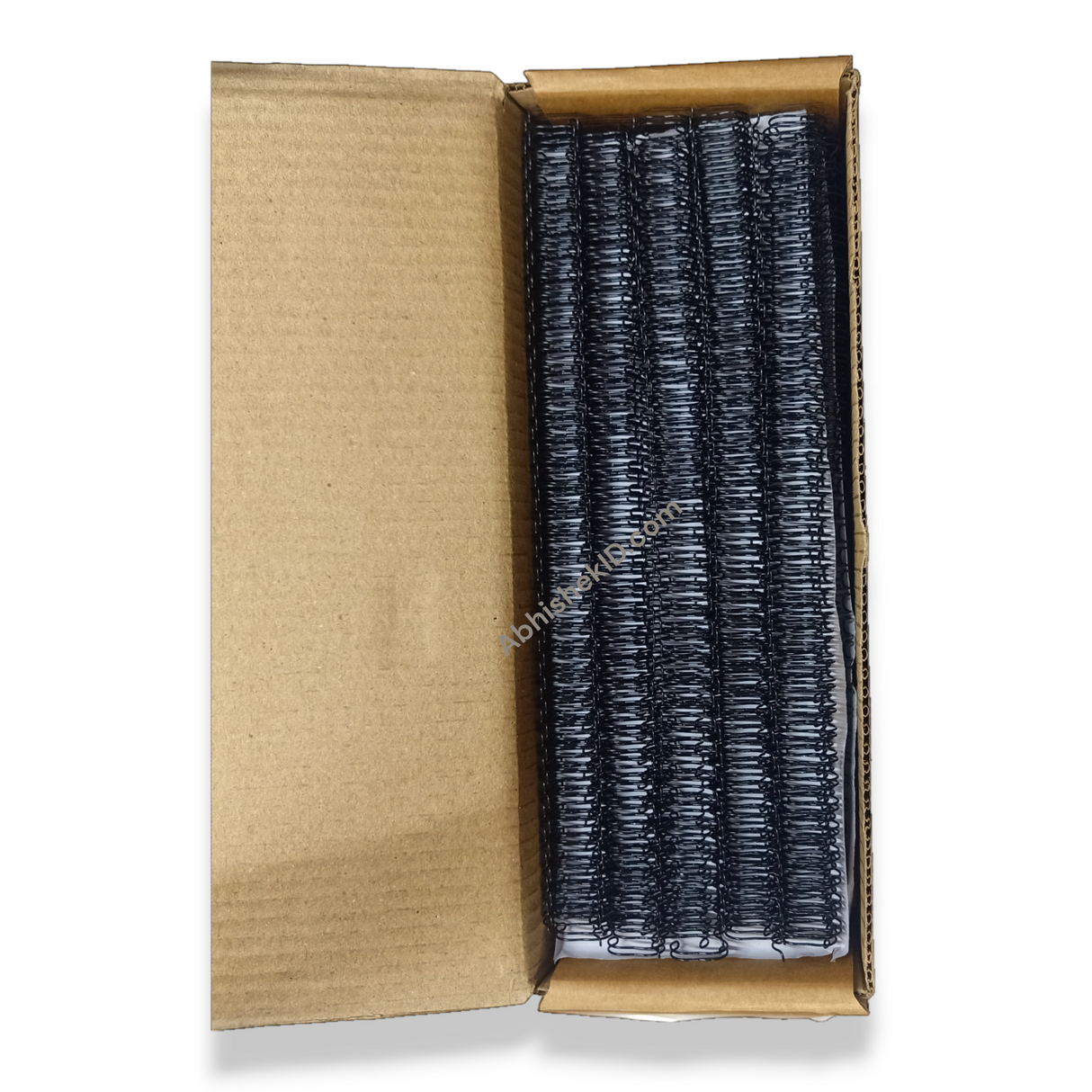 Box contents of cut piece 11mm A4 Black Wiro Binding Rings for corporate operations.