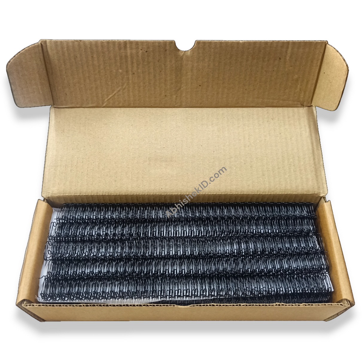 Top angle view of 11mm A4 Black Wiro Binding Rings for bulk book making.