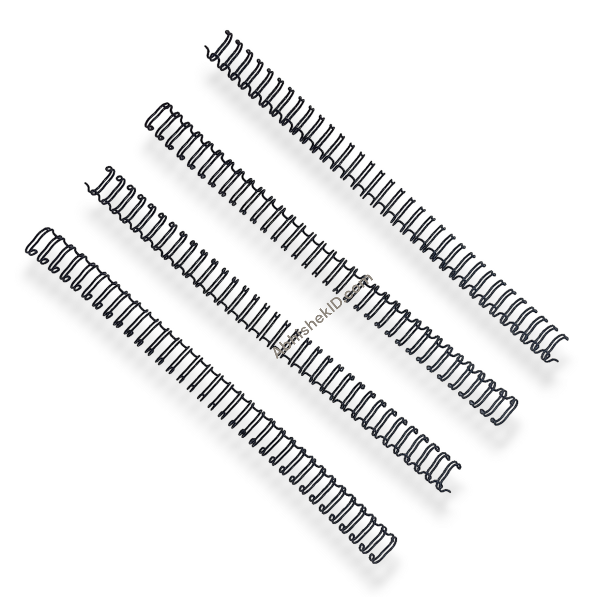 Metal loops display of 11mm A4 Black Wiro Binding Rings for commercial printing services.