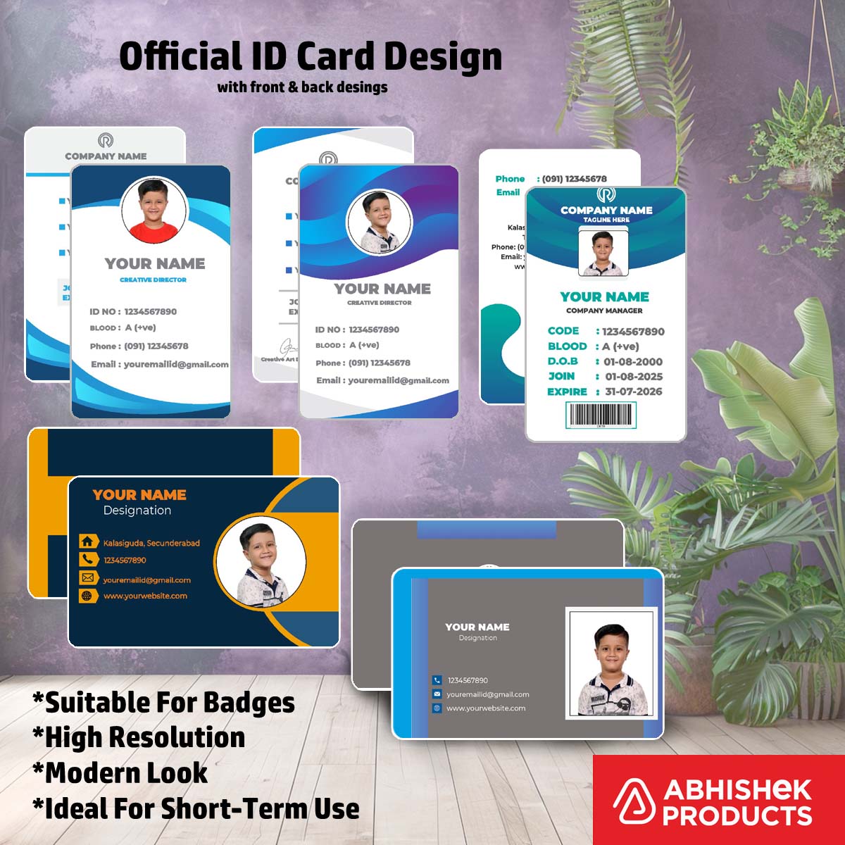 Digital view of CorelDraw 11 ID Card Templates for custom online employee badge printing.
