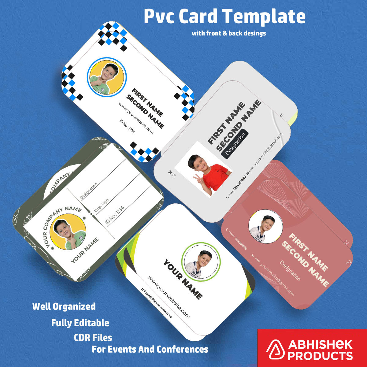 Identification card template design from CorelDraw 11 ID Badge Templates for commercial ID printing.