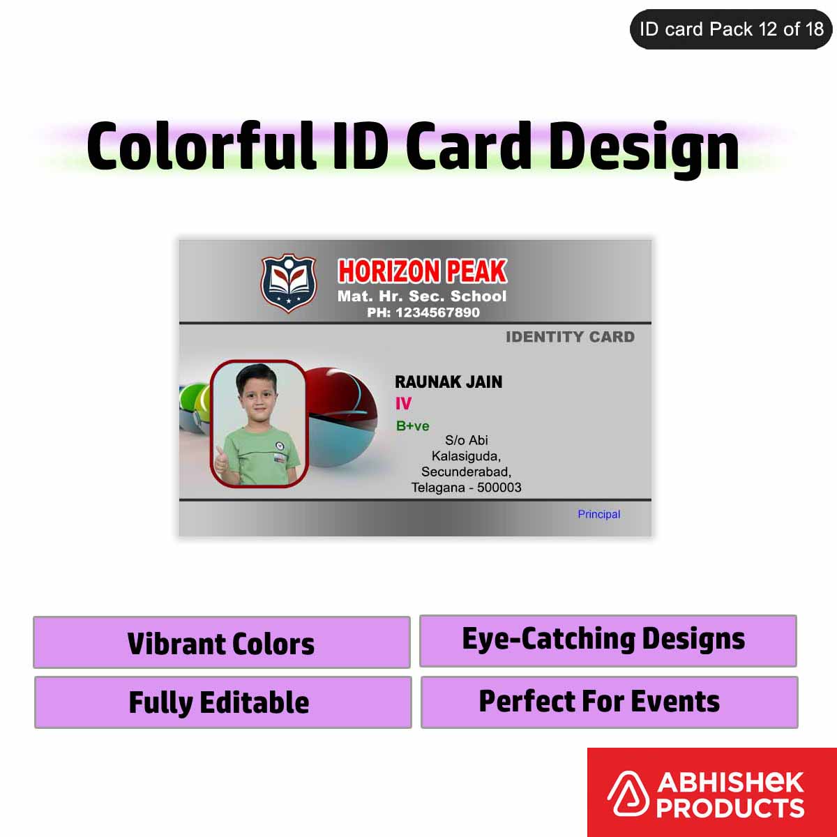 50 Colorful ID Card PSD Templates | Modern Designs - View 42 - abhishekid.com