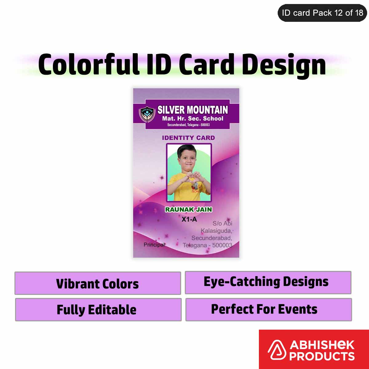 50 Colorful ID Card PSD Templates | Modern Designs - View 41 - abhishekid.com
