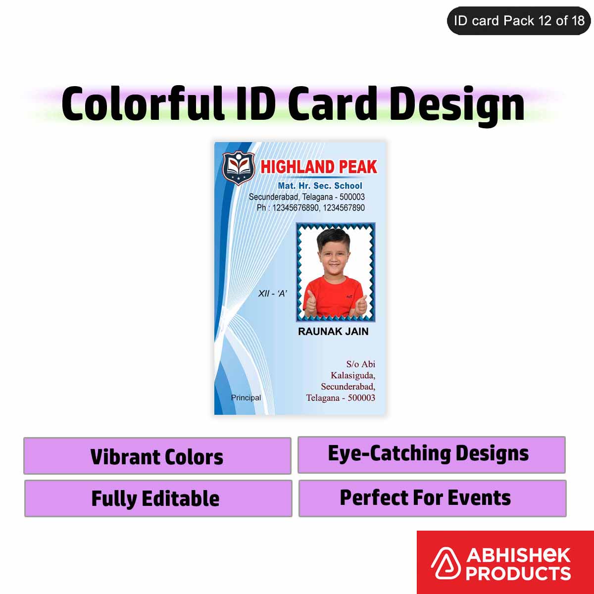 50 Colorful ID Card PSD Templates | Modern Designs - View 40 - abhishekid.com