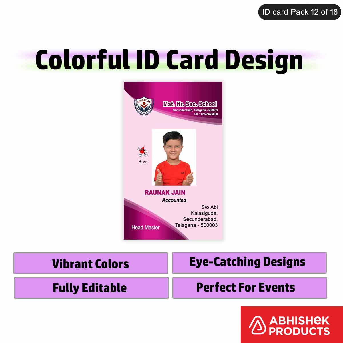 50 Colorful ID Card PSD Templates | Modern Designs - View 34 - abhishekid.com