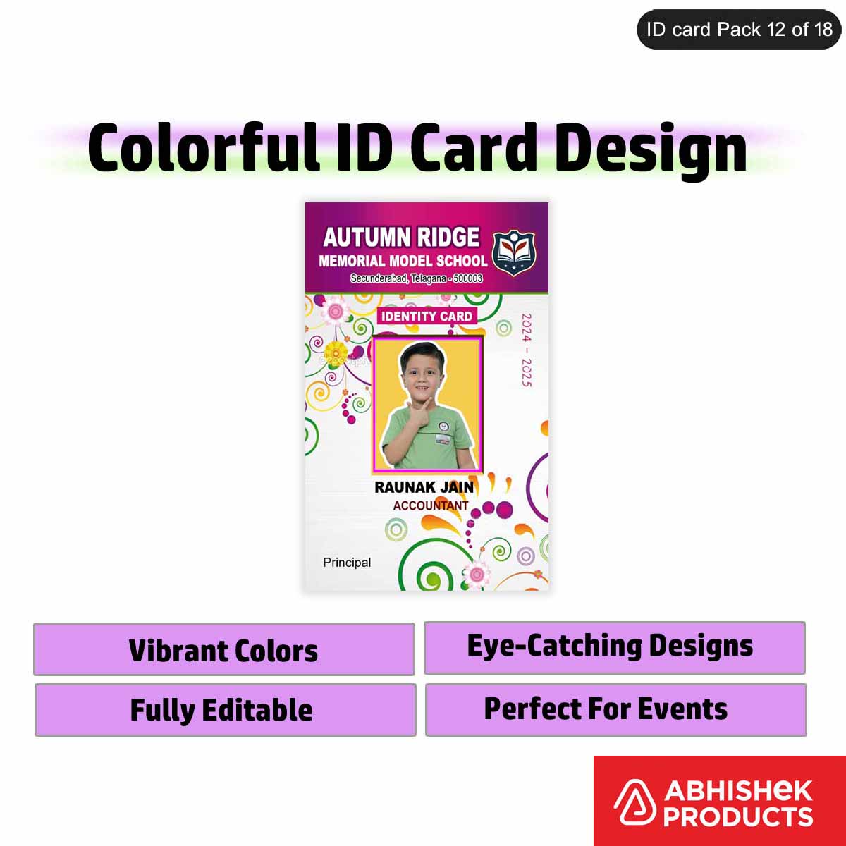 50 Colorful ID Card PSD Templates | Modern Designs - View 33 - abhishekid.com