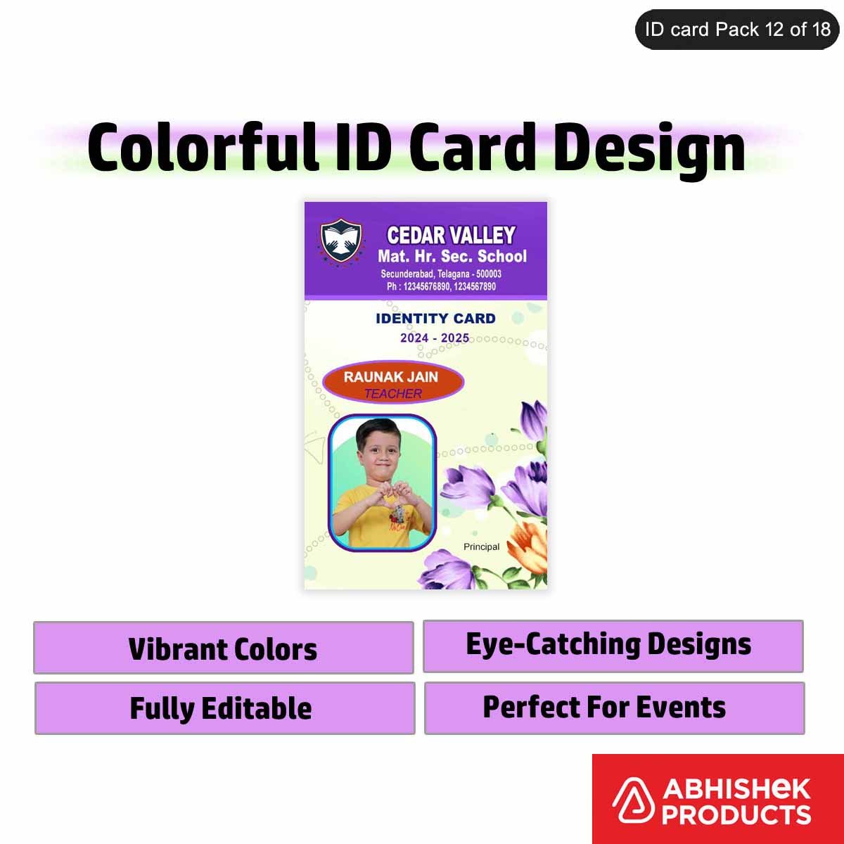 50 Colorful ID Card PSD Templates | Modern Designs - View 31 - abhishekid.com