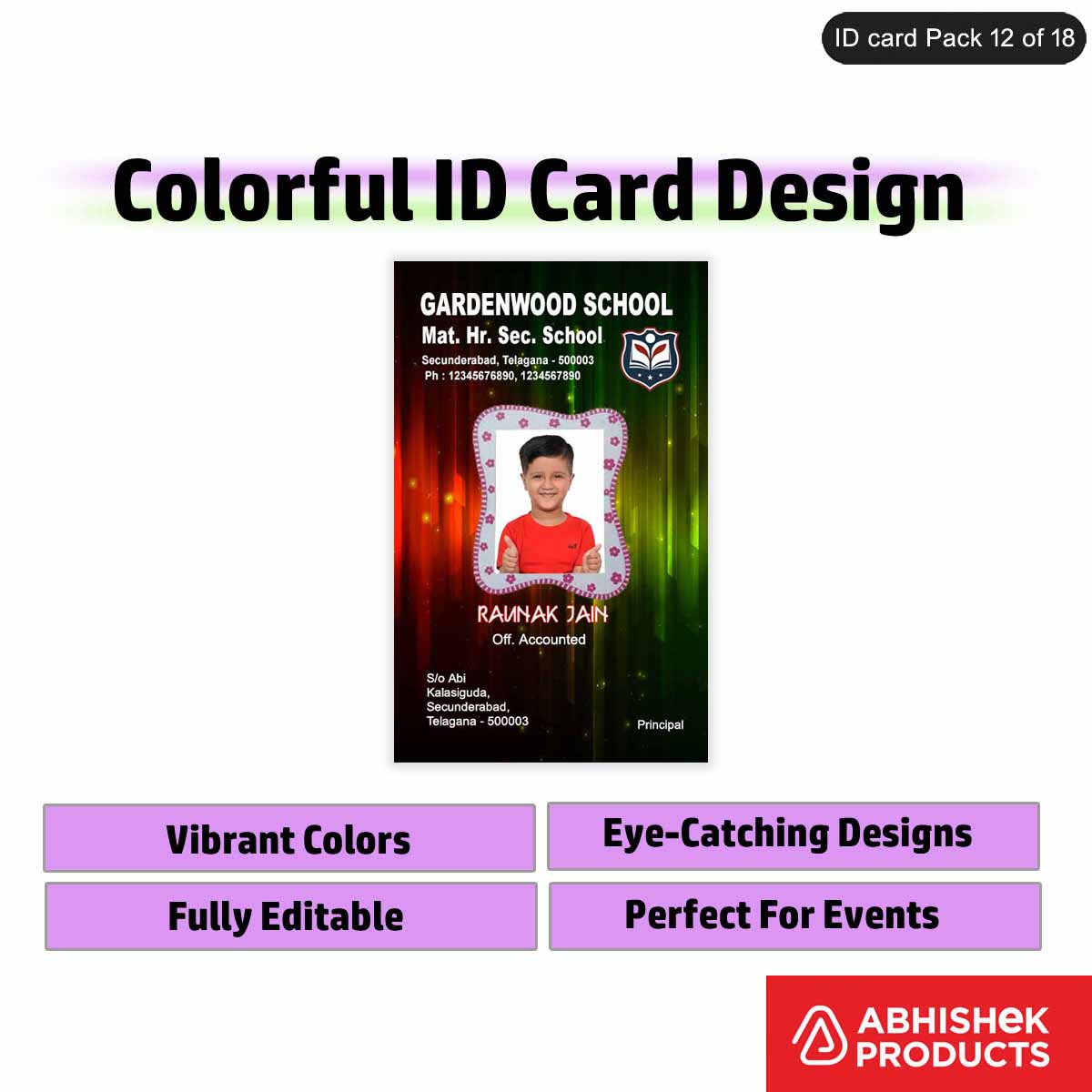 50 Colorful ID Card PSD Templates | Modern Designs - View 30 - abhishekid.com