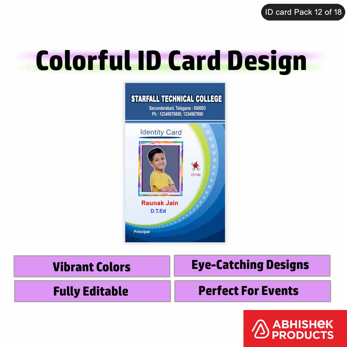 50 Colorful ID Card PSD Templates | Modern Designs - View 29 - abhishekid.com