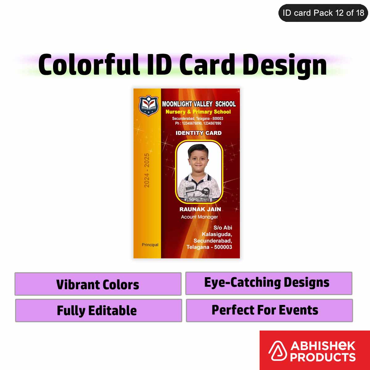 50 Colorful ID Card PSD Templates | Modern Designs - View 28 - abhishekid.com