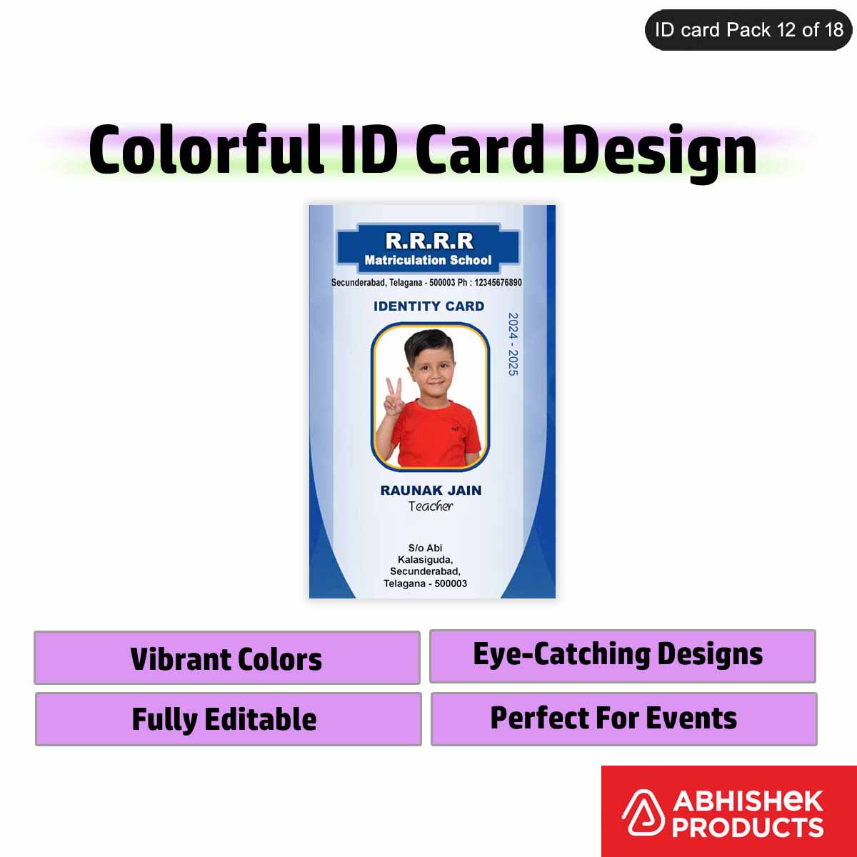 50 Colorful ID Card PSD Templates | Modern Designs - View 27 - abhishekid.com