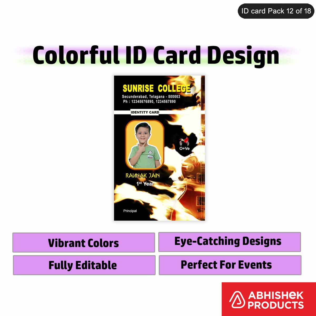 50 Colorful ID Card PSD Templates | Modern Designs - View 26 - abhishekid.com