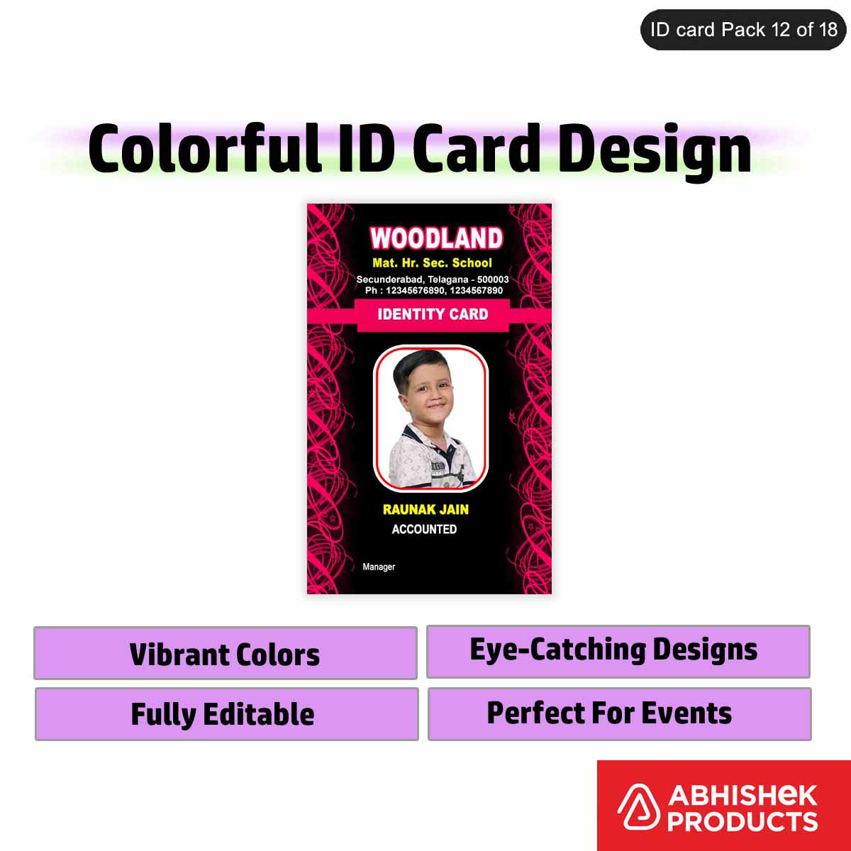 50 Colorful ID Card PSD Templates | Modern Designs - View 25 - abhishekid.com