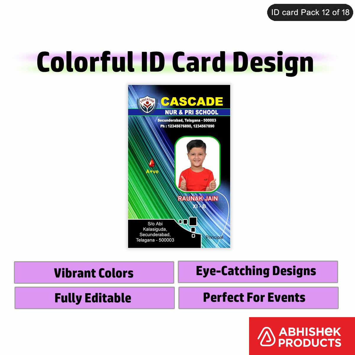 50 Colorful ID Card PSD Templates | Modern Designs - View 23 - abhishekid.com