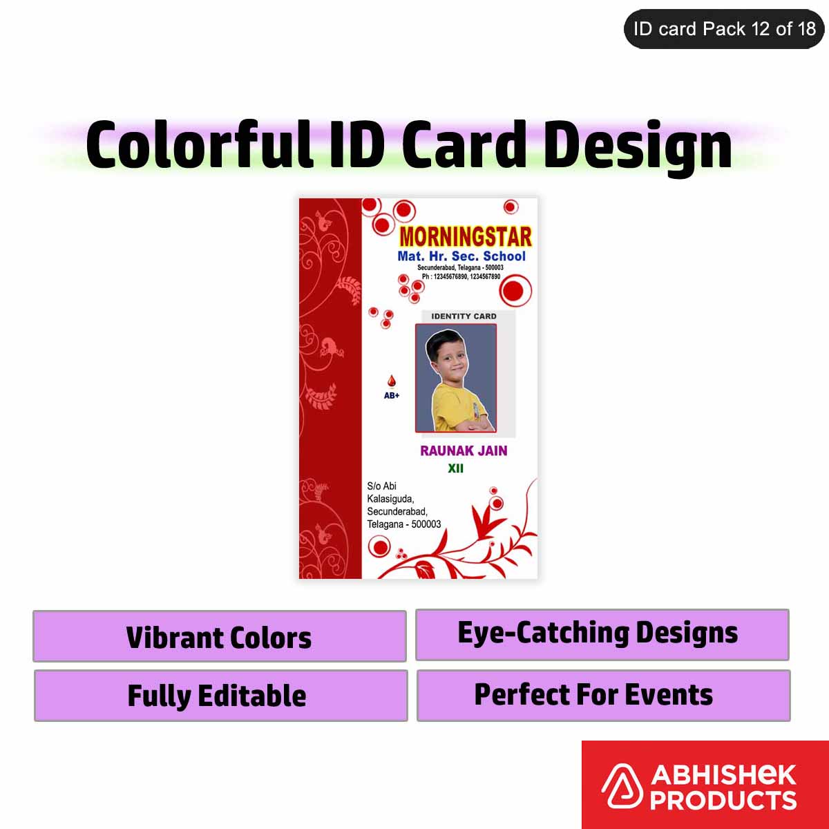 50 Colorful ID Card PSD Templates | Modern Designs - View 22 - abhishekid.com