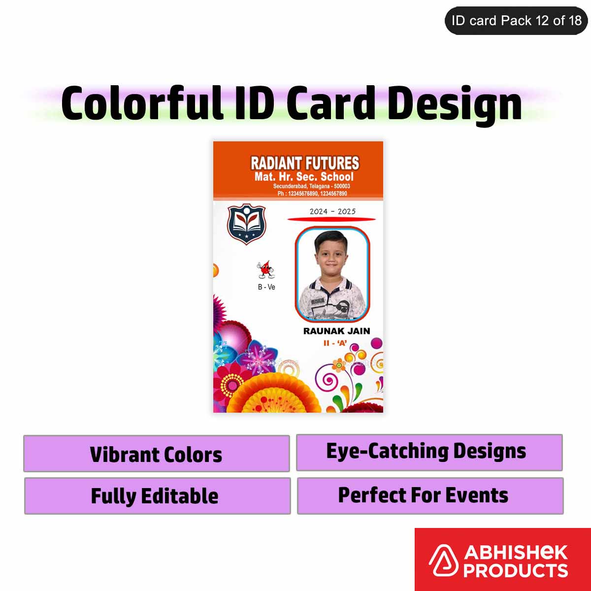 50 Colorful ID Card PSD Templates | Modern Designs - View 21 - abhishekid.com