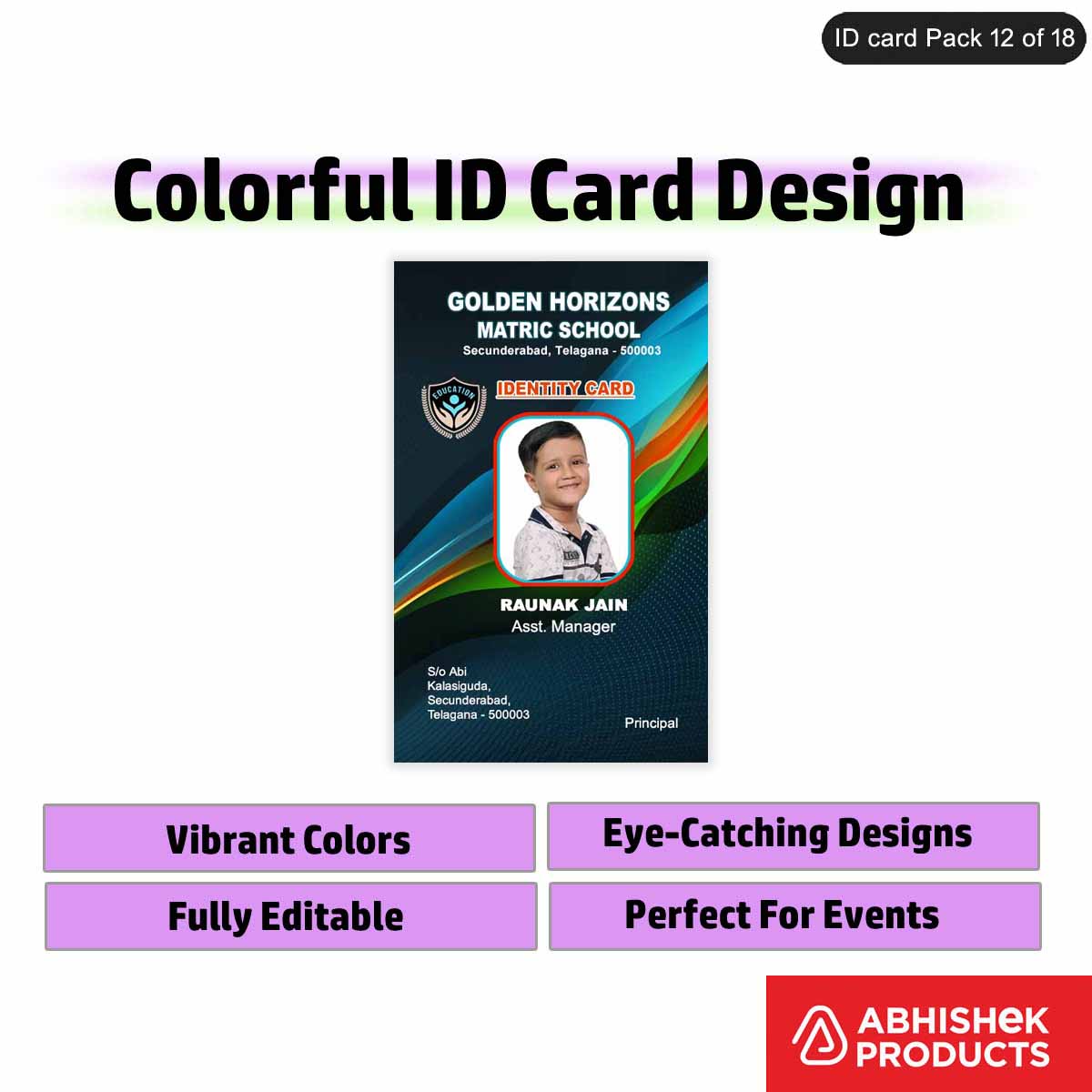 50 Colorful ID Card PSD Templates | Modern Designs - View 19 - abhishekid.com
