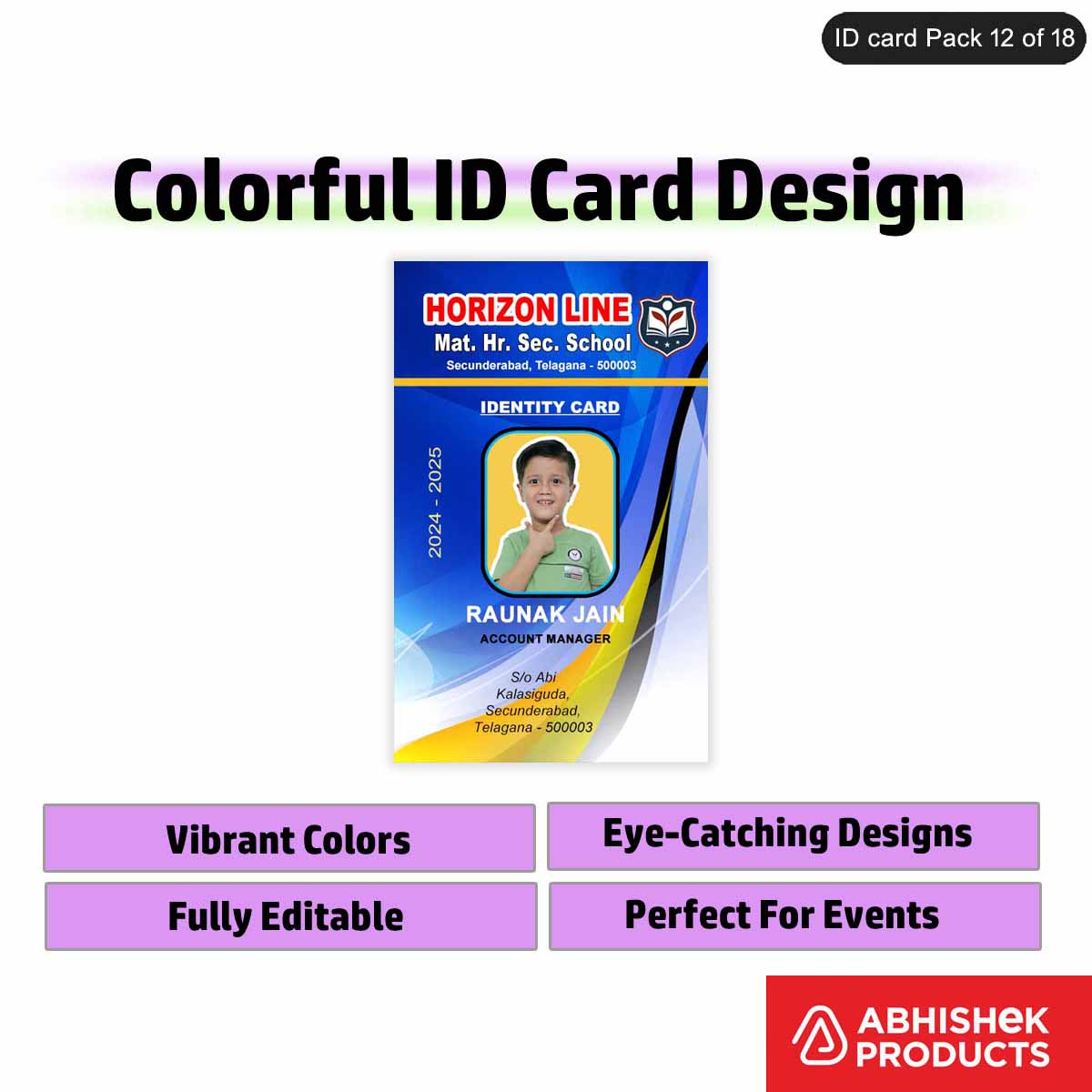 50 Colorful ID Card PSD Templates | Modern Designs - View 18 - abhishekid.com