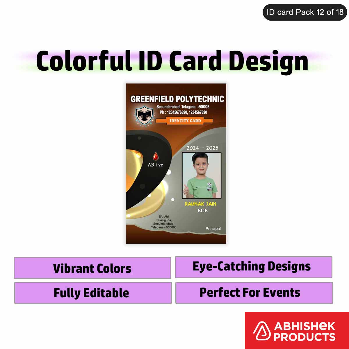 50 Colorful ID Card PSD Templates | Modern Designs - View 17 - abhishekid.com
