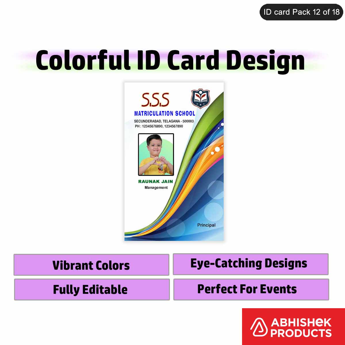 50 Colorful ID Card PSD Templates | Modern Designs - View 16 - abhishekid.com