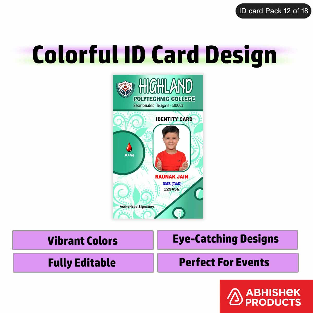 50 Colorful ID Card PSD Templates | Modern Designs - View 15 - abhishekid.com