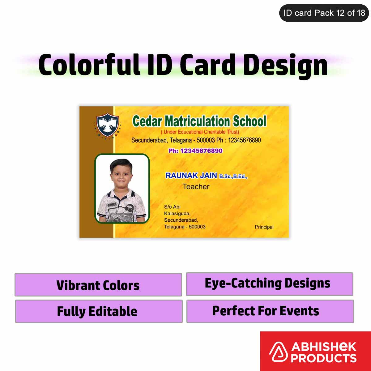 50 Colorful ID Card PSD Templates | Modern Designs - View 49 - abhishekid.com