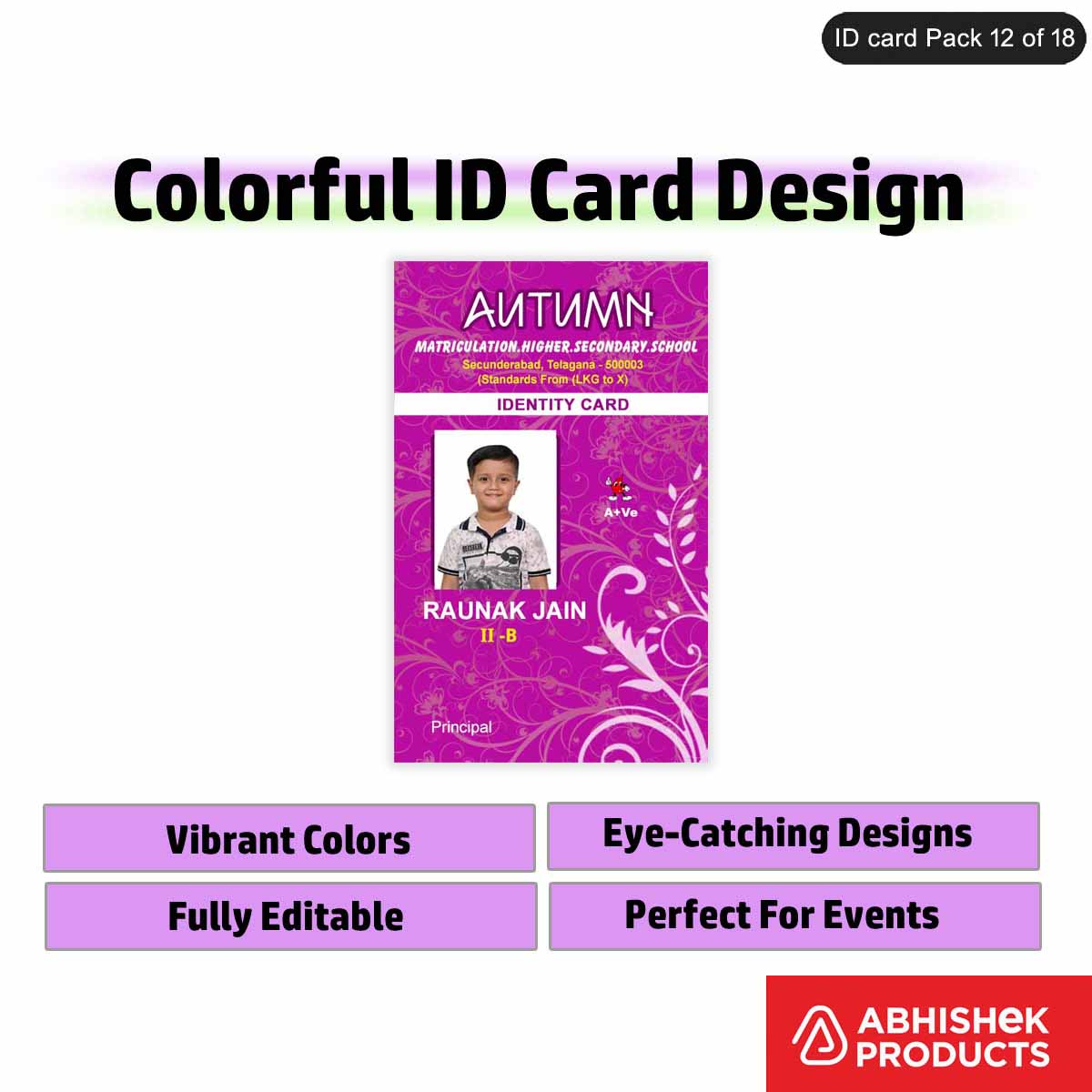 50 Colorful ID Card PSD Templates | Modern Designs - View 13 - abhishekid.com