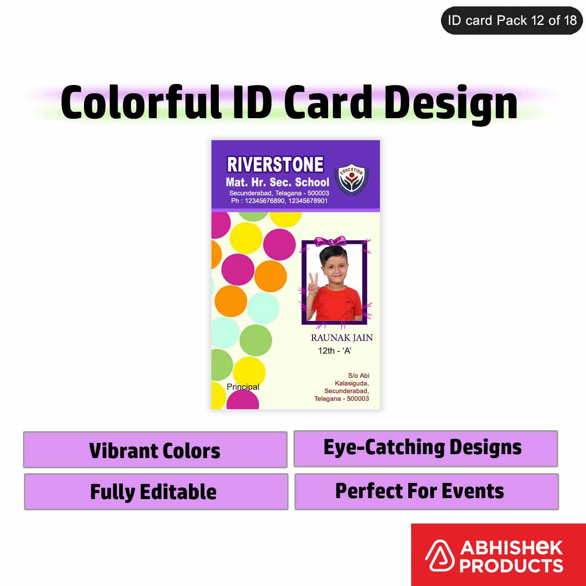 50 Colorful ID Card PSD Templates | Modern Designs - View 12 - abhishekid.com