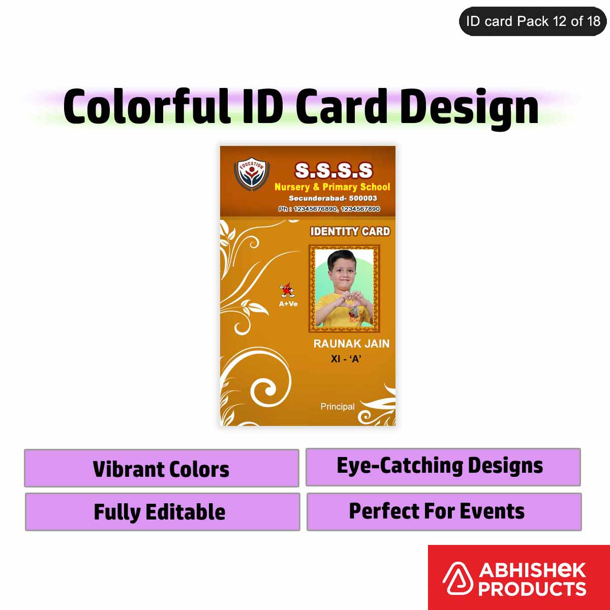 50 Colorful ID Card PSD Templates | Modern Designs - View 10 - abhishekid.com