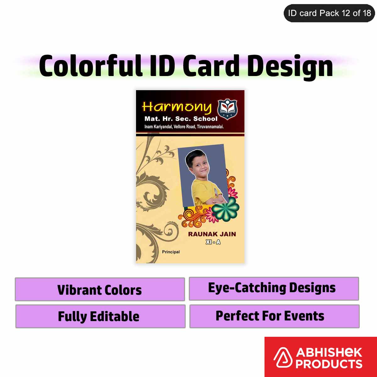 50 Colorful ID Card PSD Templates | Modern Designs - View 7 - abhishekid.com