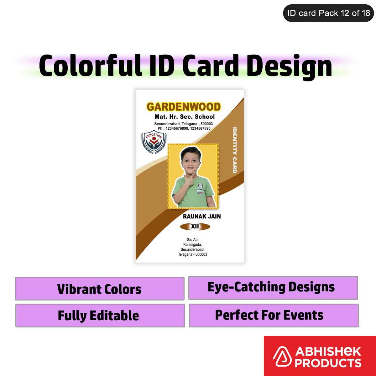 50 Colorful ID Card PSD Templates | Modern Designs - View 6 - abhishekid.com