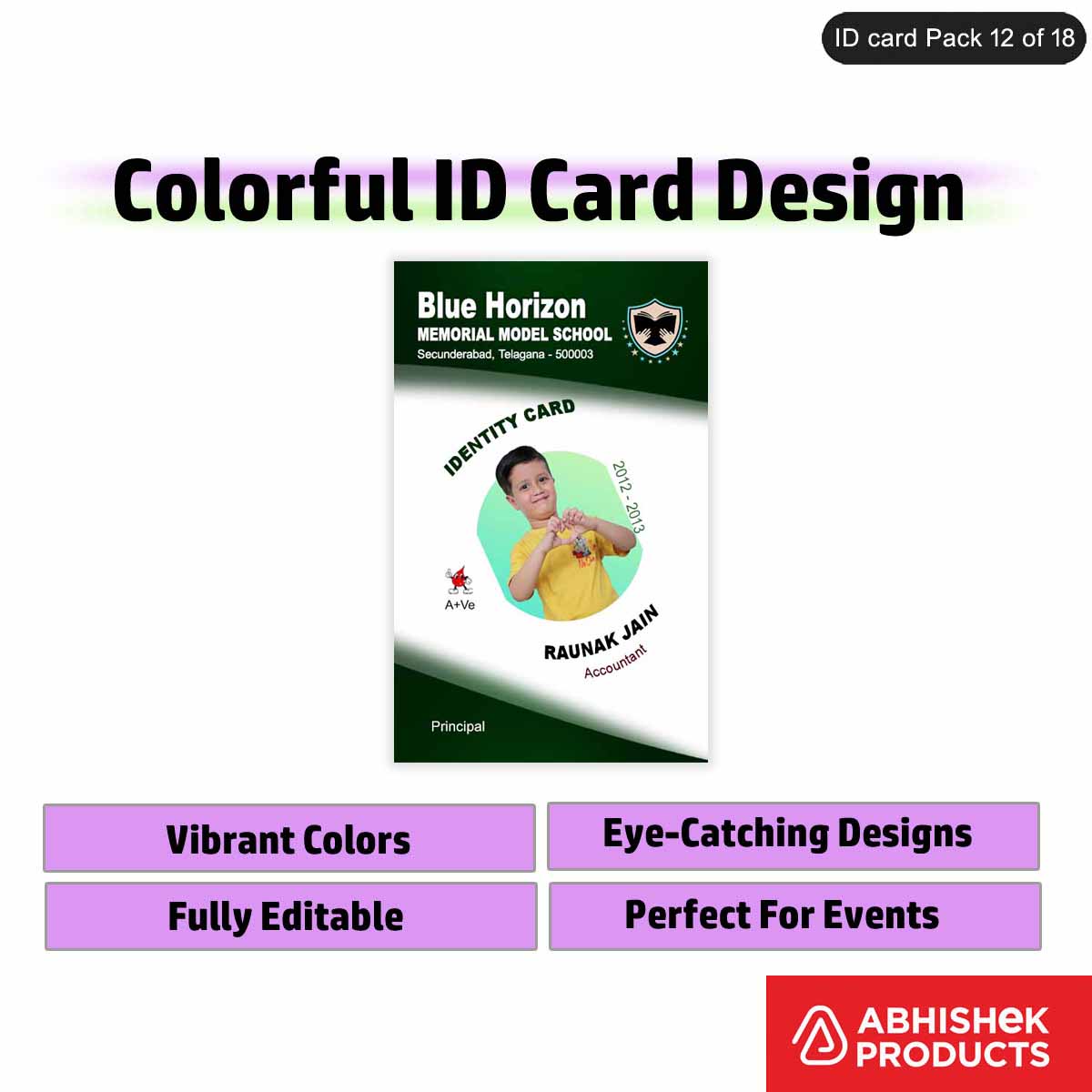 50 Colorful ID Card PSD Templates | Modern Designs - View 5 - abhishekid.com
